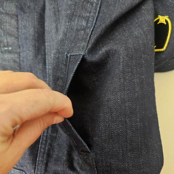 Eileen Fisher Denim Women's Jacket Dark Button Up JC Patch Size XL - Picture 7 of 12